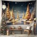 Golden Forest Hanging Tapestry Wall Art Xmas Large Tapestry Mural Decor Photograph Backdrop Blanket Curtain Home Bedroom Living Room Decoration