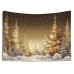 Golden Forest Hanging Tapestry Wall Art Xmas Large Tapestry Mural Decor Photograph Backdrop Blanket Curtain Home Bedroom Living Room Decoration