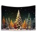 Golden Forest Hanging Tapestry Wall Art Xmas Large Tapestry Mural Decor Photograph Backdrop Blanket Curtain Home Bedroom Living Room Decoration