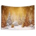 Golden Forest Hanging Tapestry Wall Art Xmas Large Tapestry Mural Decor Photograph Backdrop Blanket Curtain Home Bedroom Living Room Decoration