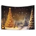 Golden Forest Hanging Tapestry Wall Art Xmas Large Tapestry Mural Decor Photograph Backdrop Blanket Curtain Home Bedroom Living Room Decoration