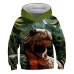 Kids Toddler Boys' Hoodie & Sweatshirt Pullover Long Sleeve Dinosaur 3D Print Graphic Color Block Unisex Blue Yellow Army Green Children Tops Active Streetwear 3-12 Years