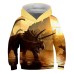 Kids Toddler Boys' Hoodie & Sweatshirt Pullover Long Sleeve Dinosaur 3D Print Graphic Color Block Unisex Blue Yellow Army Green Children Tops Active Streetwear 3-12 Years