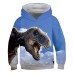 Kids Toddler Boys' Hoodie & Sweatshirt Pullover Long Sleeve Dinosaur 3D Print Graphic Color Block Unisex Blue Yellow Army Green Children Tops Active Streetwear 3-12 Years