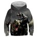 Kids Toddler Boys' Hoodie & Sweatshirt Pullover Long Sleeve Dinosaur 3D Print Graphic Color Block Unisex Blue Yellow Army Green Children Tops Active Streetwear 3-12 Years