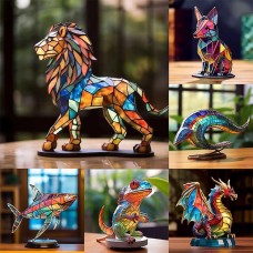 Wildlife Metal Art, Planar Wild Animal Metal Art Base Desktop Decoration Plane Decoration Ornaments