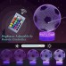 Soccer 3D Night Light Lamp with Remote & Touch ControlMultiple Colour & Flashing Modes and Brightness AdjustedUSB & Batteries PoweredBest Gifts for Sport Lovers Boys Girls Kids