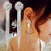 Women's Drop Earrings Fine Jewelry Tassel Fringe Precious Cute Stylish Earrings Jewelry White For Wedding Party 3 Pairs