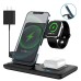 15W Wireless Charger Stand for IPhone 15 14 13 12 11 Apple Watch Airpods Pro IWatch 8 7 3 In 1 Fast Charging Dock Station Foldable