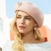 Hats 100% Wool Beret Hat Floppy Hat Casual Daily Wear Cute Casual With Pure Color Trim Headpiece Headwear