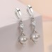 Women's Pearl Drop Earrings Fine Jewelry Classic Drop Precious Petal Stylish Simple Earrings Jewelry Gold / White For Gift Festival 1 Pair