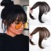 1PC Women's Girls' Wigs Natural Fringe Front Neat Straight Temple True Hair Clip Slender Straight Air Extension Bangs the Everyday Top Hair Accessory for Women with Thin Hair Natural