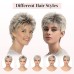 Piexie Cut Wigs for Women Short Pixie Cut Wig For White Ladies Short Hair Wig With Bangs Free Straight Hair Synthetic Wig For Everyday Use Party