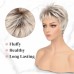 Piexie Cut Wigs for Women Short Pixie Cut Wig For White Ladies Short Hair Wig With Bangs Free Straight Hair Synthetic Wig For Everyday Use Party