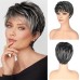 Piexie Cut Wigs for Women Short Pixie Cut Wig For White Ladies Short Hair Wig With Bangs Free Straight Hair Synthetic Wig For Everyday Use Party