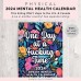 2024 Calendar,Christmas Decor Gift Mental Health 2024 Wall Calendar Funny, Creative Monthly Planner Sweary Mental Health Calendar, Colorful Art Floral Calendar