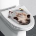 Wall Mural 3D Wall Art cat Wall Poster Toilet Stickers 3D cat Wall Stickers cat Decals cat Stickers cat Toilet Girls Bedroom Toilet Decor cat Wall Decals Notebook Poster