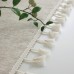 Tablecloth Art Nordic Bamboo Knotted Linen with Tassel Tablecloth Tea Coffee Table for Dining Table Home Room Decoration