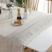 Tablecloth Art Nordic Bamboo Knotted Linen with Tassel Tablecloth Tea Coffee Table for Dining Table Home Room Decoration