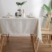 Tablecloth Art Nordic Bamboo Knotted Linen with Tassel Tablecloth Tea Coffee Table for Dining Table Home Room Decoration