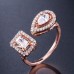 Open Ring Party Briolette Silver Rose Gold Gold Copper Pear Stylish Trendy 1PC Zircon