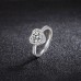 Ring Wedding Geometrical Silver Rhinestone S925 Sterling Silver Heart Stylish Simple Luxury 1PC / Women's / Open Ring / One Earring / Adjustable Ring