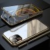 Magnetic Adsorption Case For iPhone 15 14 Pro Max Plus 13 12 mini 11 X XR XS Max 8 7 PLUS Front and Back Tempered Glass Full Screen Coverage Metal Frame Clear Cover Bumper with Camera Lens Protector