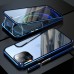 Magnetic Adsorption Case For iPhone 15 14 Pro Max Plus 13 12 mini 11 X XR XS Max 8 7 PLUS Front and Back Tempered Glass Full Screen Coverage Metal Frame Clear Cover Bumper with Camera Lens Protector