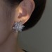 Women's Zircon Stud Earrings Fine Jewelry Classic Precious Flower Shape Stylish Simple Earrings Jewelry Silver For Gift Festival 1 Pair