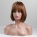 Human Hair Blend Wig Short Straight Bob Short Hairstyles 2020 Straight With Bangs Capless Women's Black Blonde Brown With Blonde 12 inch