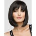 Human Hair Blend Wig Short Straight Bob Short Hairstyles 2020 Straight With Bangs Capless Women's Black Blonde Brown With Blonde 12 inch