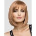 Human Hair Blend Wig Short Straight Bob Short Hairstyles 2020 Straight With Bangs Capless Women's Black Blonde Brown With Blonde 12 inch