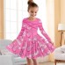 Girls' 3D Pink Butterfly Dress Long Sleeve 3D Print Fall Winter Sports & Outdoor Daily Holiday Cute Casual Beautiful Kids 3-12 Years Casual Dress A Line Dress Above Knee Polyester Regular Fit