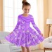 Girls' 3D Pink Butterfly Dress Long Sleeve 3D Print Fall Winter Sports & Outdoor Daily Holiday Cute Casual Beautiful Kids 3-12 Years Casual Dress A Line Dress Above Knee Polyester Regular Fit