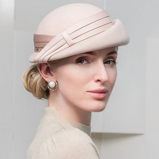 Women's Wedding Hats Elegant Wool Bucket Hats with Satin Bowknot Fedora Vintage for Tea Party Ladies Day Headpiece Headwear