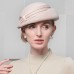 Women's Wedding Hats Elegant Wool Bucket Hats with Satin Bowknot Fedora Vintage for Tea Party Ladies Day Headpiece Headwear