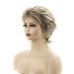 Short Blonde Pixie Cut Wigs for White Women Dark Brown Ombre Blonde Synthetic Hair Wigs Natural Looking Wig