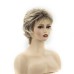 Short Blonde Pixie Cut Wigs for White Women Dark Brown Ombre Blonde Synthetic Hair Wigs Natural Looking Wig