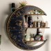 Wooden Moon Shelf for Crystals, Floating Shelves Made of Wood, Display Shelf for Essential Oil, Crescent Moon Floating Shelves, Rustic Storage Shelf for Living Room, Bedroom, Bathroom