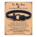 Milan Rope Hand Woven Bracelet To My Son's Grandson Stainless Steel Horseshoe Buckle Bracelet