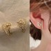 Women's Zircon Stud Earrings Fine Jewelry Classic Precious Flower Shape Cute Stylish Earrings Jewelry Gold For Gift Festival 1 Pair