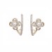 Women's Zircon Stud Earrings Fine Jewelry Classic Precious Flower Shape Cute Stylish Earrings Jewelry Gold For Gift Festival 1 Pair