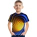 Kids Boys' T shirt Tee Short Sleeve Graphic Optical Illusion Color Block Rainbow Children Tops Summer Active Streetwear Sports 3-12 Years