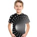 Kids Boys' T shirt Tee Short Sleeve Graphic Optical Illusion Color Block Rainbow Children Tops Summer Active Streetwear Sports 3-12 Years