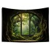 Window View Forest Hanging Tapestry Wall Art Large Tapestry Mural Decor Photograph Backdrop Blanket Curtain Home Bedroom Living Room Decoration