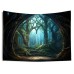 Window View Forest Hanging Tapestry Wall Art Large Tapestry Mural Decor Photograph Backdrop Blanket Curtain Home Bedroom Living Room Decoration