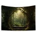 Window View Forest Hanging Tapestry Wall Art Large Tapestry Mural Decor Photograph Backdrop Blanket Curtain Home Bedroom Living Room Decoration