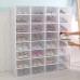 Transparent Shoe Box Shoes Organizers Plastic Thickened Foldable Dustproof Storage Box Stackable Combined Shoe Cabinet