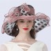 Hats Headwear Tulle Organza Bucket Hat Straw Hat Sun Hat Wedding Outdoor Melbourne Cup Fashion Vintage Style With Bowknot Flower Headpiece Headwear