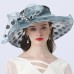 Hats Headwear Tulle Organza Bucket Hat Straw Hat Sun Hat Wedding Outdoor Melbourne Cup Fashion Vintage Style With Bowknot Flower Headpiece Headwear